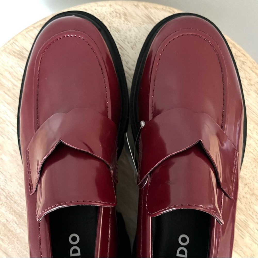 Blondo Waterproof Lug Sole Patent Leather‎ Burgundy LoaFERS NWOB - Picture 5 of 9